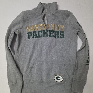 Victoria's Secret Gray and Gold Men's Zip-Up Sweater